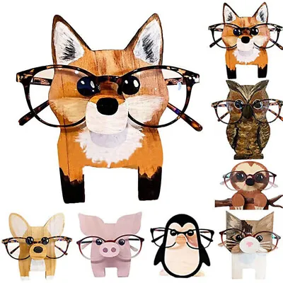 $8.79 • Buy Eyeglasses Holder Eyes Glasses Display Wooden Stand Animal Sunglasses Home Decor
