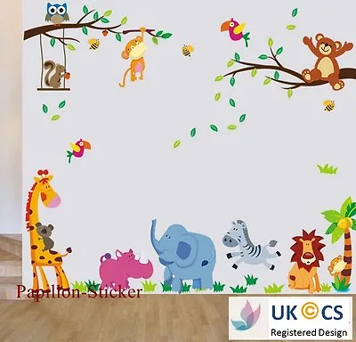 £16.99 • Buy Jungle Animal/Teddy Bear/Owl Kids Nursery Baby Boy Girl Wall Sticker Decal Decor