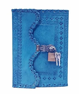 Quality Leather Journal Diary With Lock N Key 7 X 5 Inch (Ocean Blue) KU • $50.61