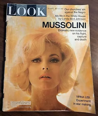 Look Magazine May 18 1965 Mussolini Churches Sin Virna Lisi Vintage Ads • $12.99