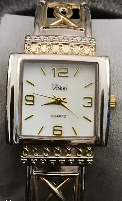 Vivani Gold And Silver Tones Quartz Cuff Bracelet Watch • $18