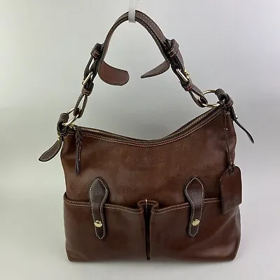 $138.75 • Buy Dooney & Bourke Brown Florentine Lucy Brown Leather Hobo Shoulder Bag Medium