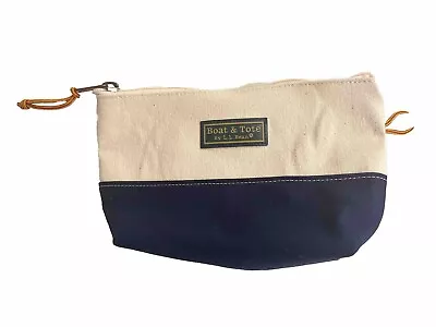 Boat And Tote Bag Mini Zipper Bag Blue And White Canvas • $15