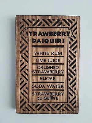 £7.49 • Buy Rustic Tiki Bar Wooden Decoration, Cocktail, Strawberry Daiquiri.