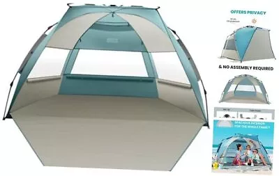  Pop Up Beach Tent For 4 Person - Easy Setup And X-Large Cancun Seashore • $88.85