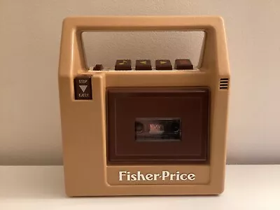 Vintage 1980 Brown FISHER PRICE CASSETTE TAPE RECORDER WORKING TESTED • $49