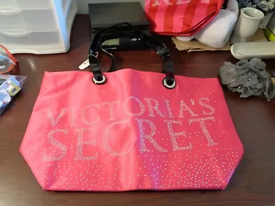 Victoria's Secret Large Weekender Getaway Satin Bag Tote PInk  NWT $68 • $15.99