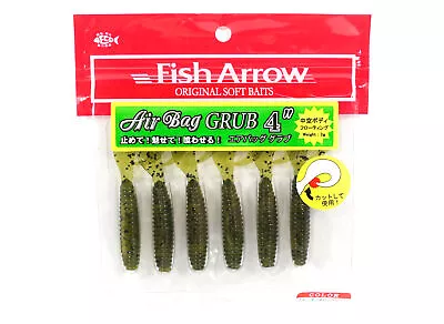 Fish Arrow Soft Lure Air Grub 4 Inch 6 Piece Per Pack #02 (9358) • $12.74