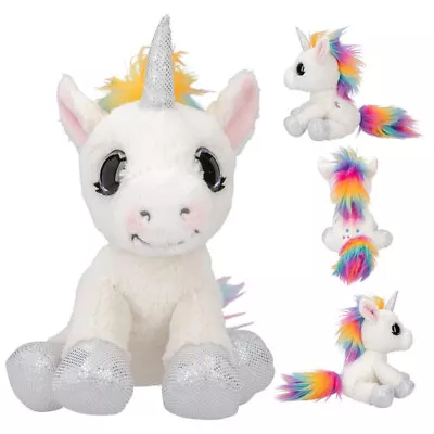 Depesche Ylvi And The Minimoomis Naya Unicorn Teddy RAINBOW Plush Horse Soft Toy • £20.39