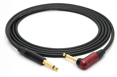 MOGAMI W2524 2524 GUITAR CABLE WITH NEUTRIK 1/4  TS ANGLE SILENT PLUG 15 Ft. • $59.95