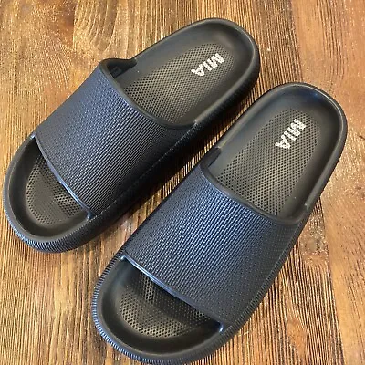 New Womens Mia Debra Lexa Black Pillow Cloud Slip On EVA Slides  Sandals Shoes 8 • $11.99