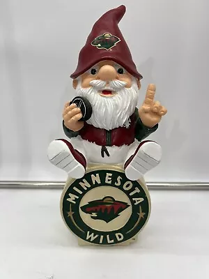 NHL Minnesota Wild TEAM GNOME Hockey 11  Gnome Statue Decoration Holding Puck • $29.75