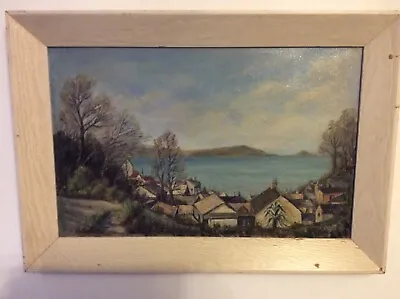 Vintage Harbour Scene Oil Painting On Board By ?Wyatt • £18