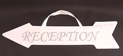 £3.70 • Buy Wedding Reception Arrow Sign White Wall Hanging Decoration Directional Advisory