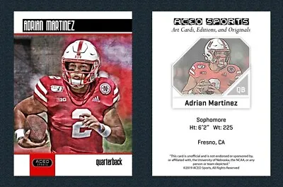 2019 Adrian Martinez Art Cards Editions & Originals Football Card • $9.99