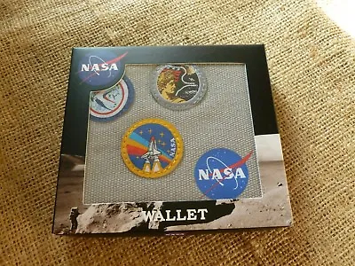 Official Nasa Canvas Zipped Wallet. Apollo Rocket Patches. Boxed. Any Occasion • £12.99