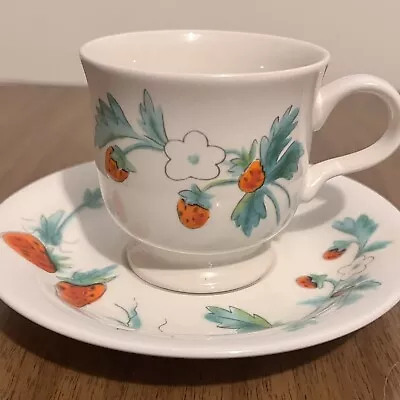 Strawberry Delight Teacup & Saucer Vera Neumann For Mikasa Uptrend Vintage 1970s • $9.99