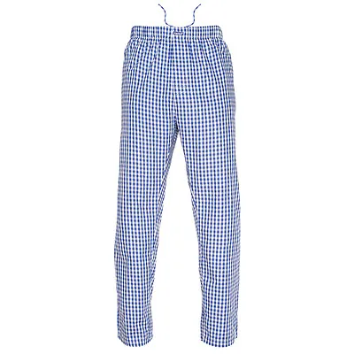 Ritzy Men/Kids/Boys Pajama Pants 100% Cotton Plaid Woven Poplin - BL & WH Checks • $12.99