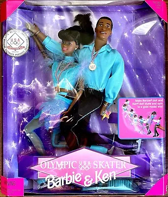 Olympic Skater Ken & Barbie African American Pair Figure Skaters 1997 NRFB • $30