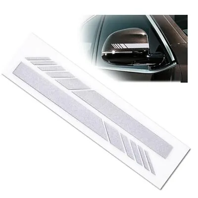 Silver Universal Car Rearview Mirror Carbon Fiber 5D Sticker Vinyl Stripe Decal • $5.46