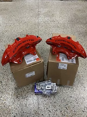 New GM 2015-19 Chevy Corvette Z06 Front Red Brembo 6 Piston Calipers + Pin Kit • $1059.99