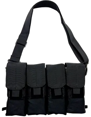 VISM Rifle Magazine Carrier Tote 8x MOLLE Pouch 8-Mag Bandolier Hunt Shoot BLACK • $26.95