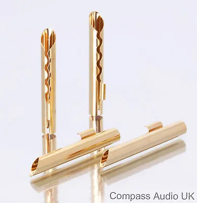 16 BFA 4mm BANANA PLUGS Z-type Gold Plated Hollow Speaker Cable Connectors • £10.95