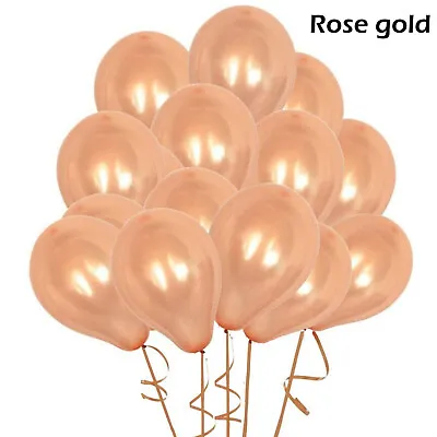 £3.99 • Buy 100PCS Gold HELIUM 10  Metallic / Pearl Latex Balloons Wedding Birthday Party