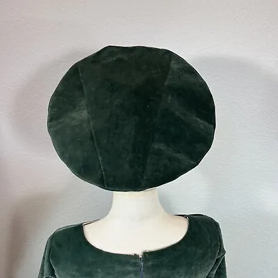 22” Medieval Hat Green Velvet Renaissance Something Rotten Game Thrones Hamlet • $11