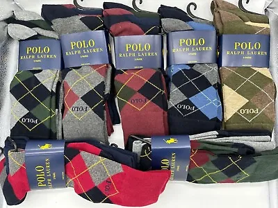 New 3 Pairs  Mens Polo Ralph Lauren Argyle Casual Dress Socks Size 10-13  • $16.99