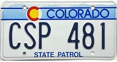 *99 CENT SALE* 1991 Base Colorado STATE PATROL License Plate #CSP 481 No Reserve • $65