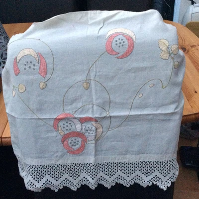 £8.99 • Buy Vintage Linen Crotchet And Embroided Chair Back Cover Mackintosh Pattern ?