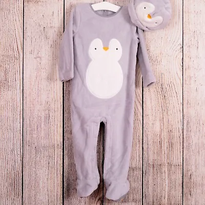 £8 • Buy BN 12-18 Month Unisex Baby Girl Boy Penguin All-In-One Playsuit Sleepsuit & Hat