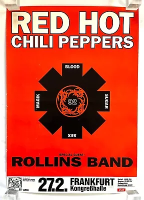 $195 • Buy 1992 Red Hot Chili Peppers Rollins Band Concert Poster Henry Tour Funk Punk Rare