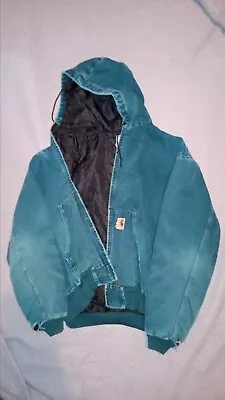 Vintage Carhartt Jacket Xxl Blue Green Jo6dtl Used Condition  • $32.84