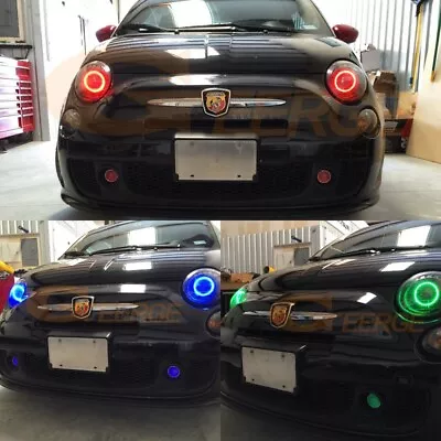 For FIAT ABARTH 500 C 595 695 Multi-Color RGB LED Angel Eyes Bluetooth APP • $30.06