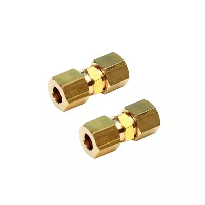 Ice Maker Water Line Brass Compression Tube Fitting 1/4” OD X 1/4” OD (2) • $7.49