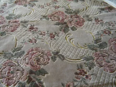 NEW Heavy Antique Flocked Velvet  Roses  Fabric Remnant • £12.50