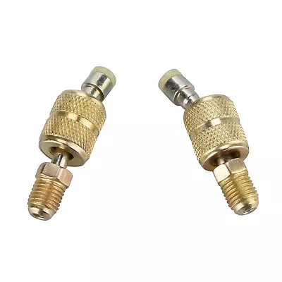 2* R410A Charging Vacuum Port Adapter Brass Converter W/ Thimble 5/16 Inch SAE Y • $9.97