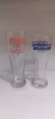 Vintage Pete Rose Ballpark Cafe + Mickey Mantle Restaurant Beer Glass Glasses • $29.99