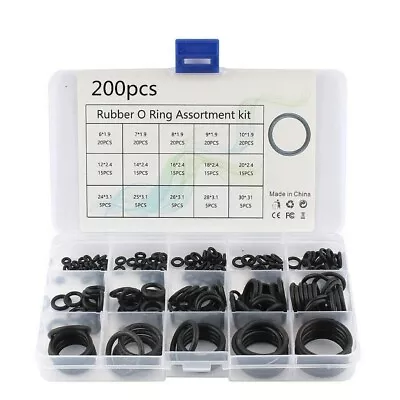 200PCS O-Ring Gasket Kit Rubber Washer Seals Assortment Set Electrical Gasket & • £4.47