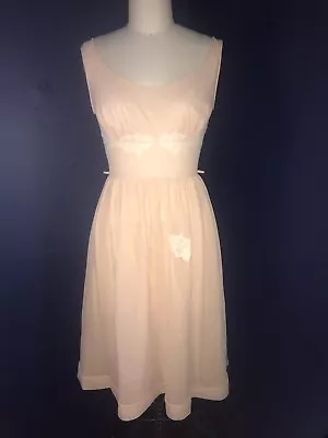 Vtg Munsingwear 1950’s Peach Nylon Tricot Nightgown Dress Fits Sz 32  XS-S (4-6) • $50