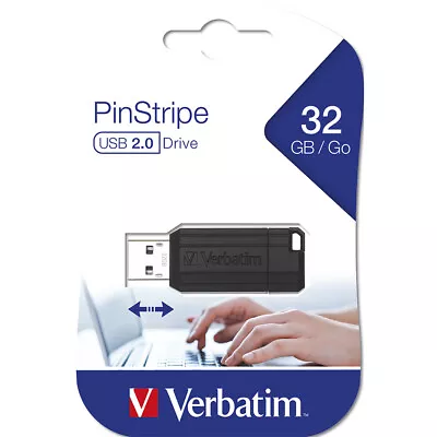 Verbatim Black Store'n'Go Pinstripe 32GB Storage USB Stick Drive For PC/Laptop • $16