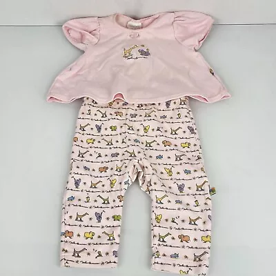 Carters John Lennon Vintage Baby Girl Clothes Pink Set Swing Top Pants 6-9 • $24.99
