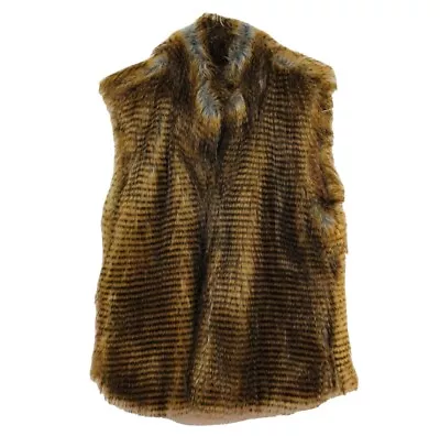 S.H SzM Brown Collared Faux Fur Vest • $26