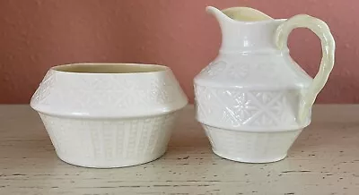 Vintage Belleek Cleary Pattern 5th Mark Creamer & Open Sugar Fine China Ireland • $30