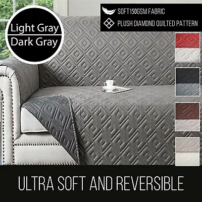 £12.99 • Buy Waterproof Sofa Slip Covers Reversible Couch Cover Quilted Throw Pet Protector