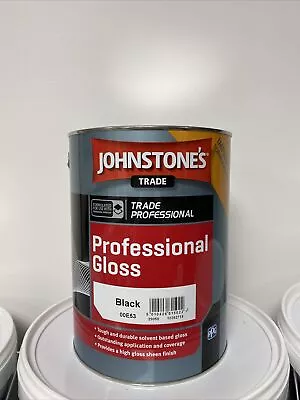 £47.99 • Buy Johnstones Trade Professional  Black Gloss 5L High Quality Paint