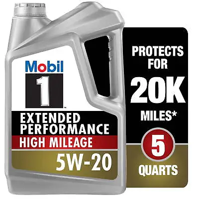 Mobil 1 Extended Performance High Mileage Full Synthetic Motor Oil 5W-20 5 Qt • $29.97