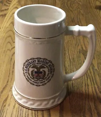 Large U.S. Merchant Marine Academy White Porcelain Stein - Kings Point NY • $26.99